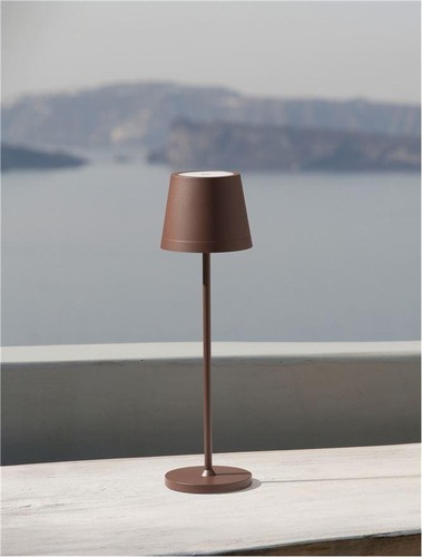 Na baterie - NV 9223403 Venkovní stolní lampa SEINA hnědý hliník a akryl LED 2W 2700K 5V DC IP54 vypínač na těle nabíjecí s PG základnou nebo USB C kabelem - NOVA LUCE - foto 1