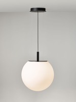 Dekorativní - BRO PC01247_003 Závěsné svítidlo SFERA 200 triplex opál matovaný / černý matný komaxit / černý kabel - BROKIS A
