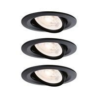 Koupelnová - P 92418 LED vestavné svítidlo Nova Plus GU10 Flat IP65 93mm 3x4,9W 230V stmívatelné 2700K černá mat - PAULMANN