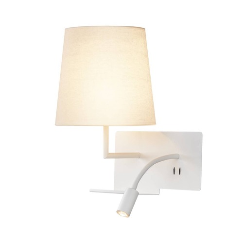 Dekorativní - LA 1003459 SOMNILA FLEX vnitřní nástěnné svítidlo LED 3000K, bílá, verze vlevo vč. USB přípojky - BIG WHITE (SLV) - foto 1