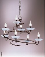 Vícečetná - OR LU 1552/8 Závěsné svítidlo 8xE14 antik/sklo, průměr 70cm, výška 45cm - ORION