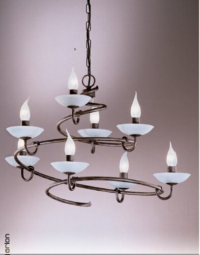 Vícečetná - OR LU 1552/8 Závěsné svítidlo 8xE14 antik/sklo, průměr 70cm, výška 45cm - ORION - foto 1