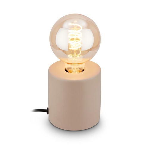 Stolní lampy dekorační - BRILO 7658011 Tubo stolní lampička - s vypínačem, E27 patice, max. 10W, béžová - BRILO - foto 1