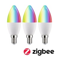 E14 - P 29152 Standard 230V Smart Home Zigbee 3.0 LED svíčka E14 3x5W RGBW+ stmívatelné mat - PAULMANN
