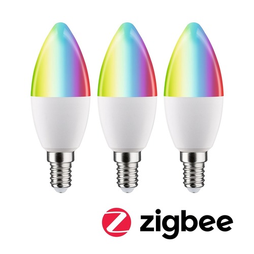 E14 - P 29152 Standard 230V Smart Home Zigbee 3.0 LED svíčka E14 3x5W RGBW+ stmívatelné mat - PAULMANN - foto 1