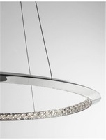 Kruhová - NV 9364039 Závěsné svítidlo NETUNO chromovaný hliník křišťál LED 32W 230V 3000K IP20 stmívatelné - NOVA LUCE