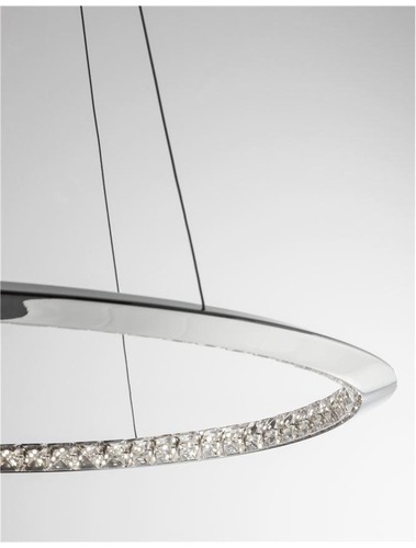 Kruhová - NV 9364039 Závěsné svítidlo NETUNO chromovaný hliník křišťál LED 32W 230V 3000K IP20 stmívatelné - NOVA LUCE - foto 1