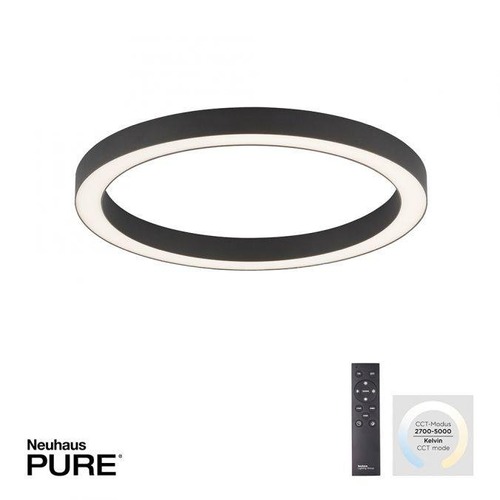 Kruhová - PN 6309-13 Paul Neuhaus LED stropní svítidlo PURE-LINES 50cm stmívatelné CCT 2700-5000K antracit - PAUL NEUHAUS - foto 1