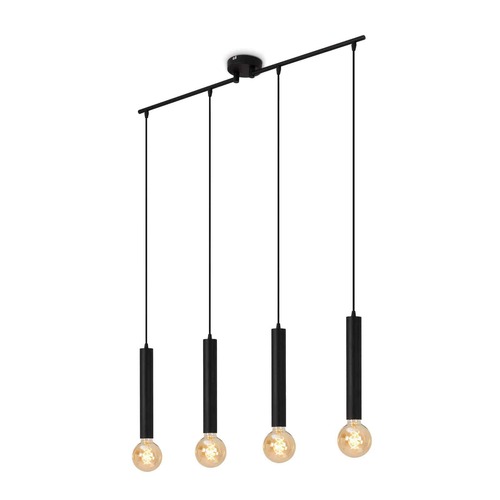 Vícečetná - BRI 4031-045 Retro závěsné svítidlo, 85 cm, bez 4x E27, max. 60 W, černá-mat - BRILONER - foto 1