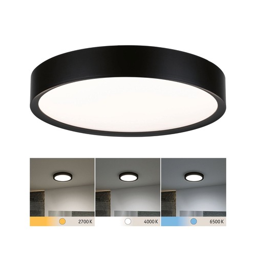 Kruhová - P 71086 Selection Bathroom LED stropní svítidlo Tega IP44 CCT 230V 22,5W černá mat - PAULMANN - foto 1