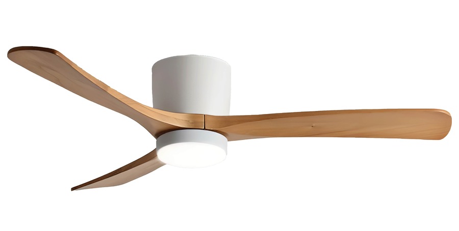 LED stropní svítidla - LED stropní ventilátor 18W/3CCT bílé dřevo + dálkové ovládání - foto 1