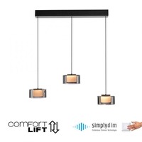 Dekorativní - PN 2113-18 Závěsné svítidlo LED RIKA černé nastavitelná výška Comfort Lift SimplyDim 3000K - PAUL NEUHAUS