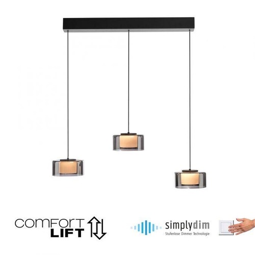 Dekorativní - PN 2113-18 Závěsné svítidlo LED RIKA černé nastavitelná výška Comfort Lift SimplyDim 3000K - PAUL NEUHAUS - foto 1
