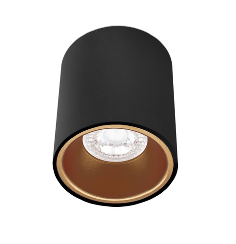 Downlight - CEN ESRNG80-GU10 ESSENZA přisazené svítidlo GU10 černá/zlatá 80mm - CENTURY - foto 1