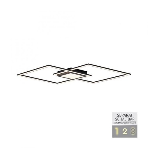 Hranatá - LD 14695-18 ASMIN LED stropní svítidlo 106x37cm, černá, ploché, paměťová funkce, panel 3000K - LEUCHTEN DIREKT / JUST LIGHT - foto 1