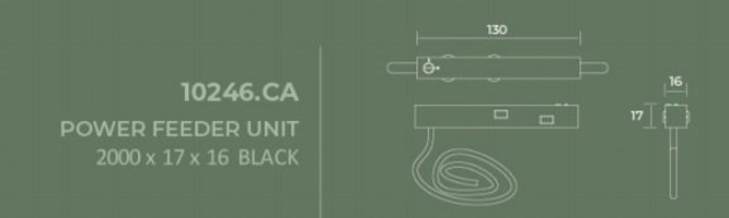 Lištové ALARIK - BPM ACC20224.CA.BK-BK Napájení / driver Power Feeder pro lištu Alarik Slim černé - BPM (starý kód 10246.CA)