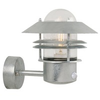 Nástěnná - NOR 25031031 Venkovní nástěnné svítidlo Blokhus Sensor 1x60W E27 galvanizovaná čirá - NORDLUX