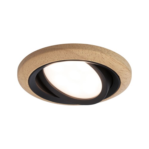 Kruhová - P 92238 LED vestavné svítidlo Lanati spot kruhové 84mm 30° Coin 6W 230V 2700K dub/černá mat - PAULMANN - foto 1