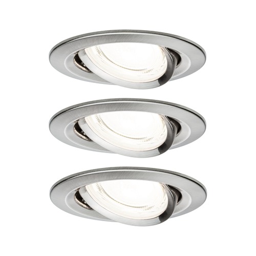 Kruhová - P 92456 LED vestavné svítidlo Nova Coin 3ks sada kruhové 84mm 50° 3x2,8W 230V 4000K kov kartáčovaný - PAULMANN - foto 1