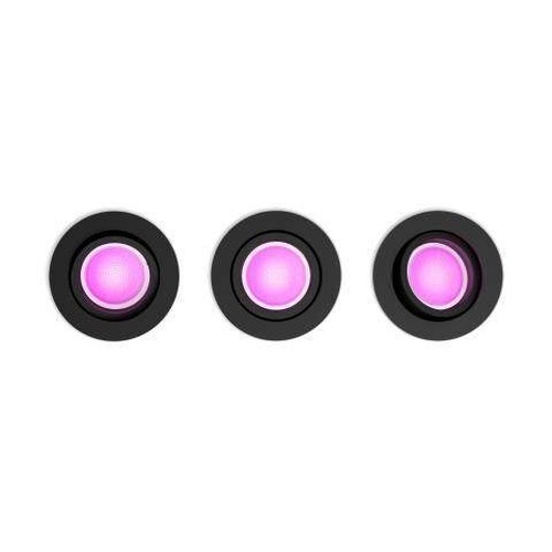 Kruhová - PH 8720169318977 Hue WACA Centura podhledové LED svítidlo 3x GU10 5,7W 350lm 2000-6500K RGB kulaté IP20 černé - PHILIPS - foto 1