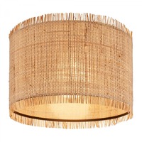 Kruhová - BRI 3854014 Stropní svítidlo Borra 40x29 cm – stínidlo ze slámy, E27, max. 10W, on/off, béžová / černá - BRILONER