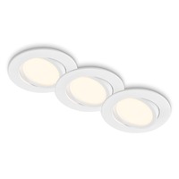 Kruhová - BRILO 7663036 Piwo vestavná svítidla 68mm 3ks sada - 230V, 4,7W, 400lm, nastavitelné, teplá bílá, bílá - BRILO