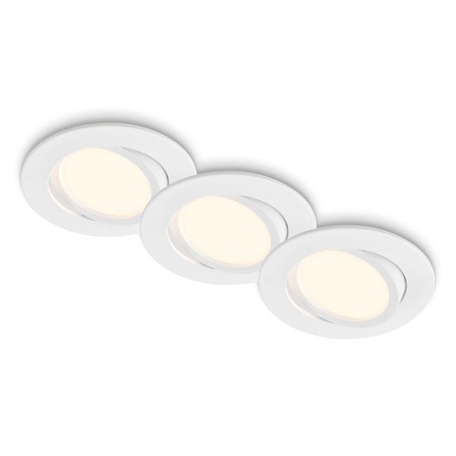 Kruhová - BRILO 7663036 Piwo vestavná svítidla 68mm 3ks sada - 230V, 4,7W, 400lm, nastavitelné, teplá bílá, bílá - BRILO - foto 1