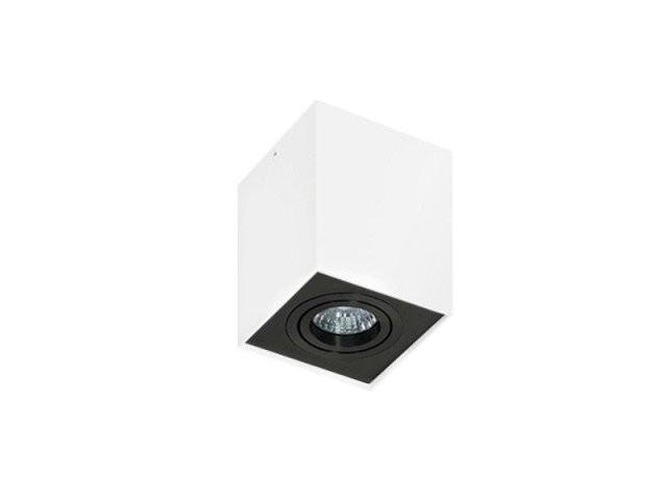 Downlight - AZZ AZ1439 Stropní bodové přisazené svítidlo Azzardo Eloy 1 white/black AZ1439 GU10 1x50W IP20 9,5cm hranaté bílo-černé - AZZARDO - foto 1