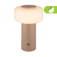 Stolní lampy dekorační - BRILO 7580011 Juna stolní lampa - 1,8W, 210lm, nabíjecí, LED, stmívatelné, dotykový vypínač, teplá bílá, béžová - BRILO