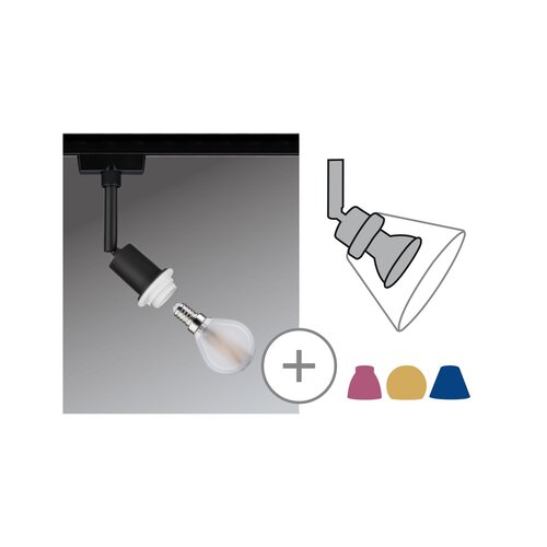 P 96913 URail DecoSystem Spot max. 20W E14 černý - PAULMANN - foto 1