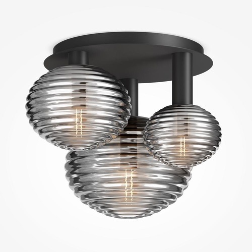 Dekorativní - M MOD268CL-03B Stropní svítidlo Reels E14 3x40W černý kov kouřové sklo - MAYTONI - foto 1