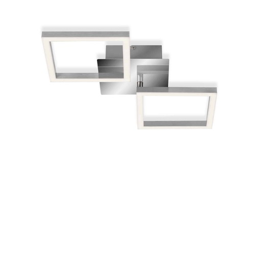 Hranatá - BRILO 3207-018 LED stropní svítidlo, 47 cm, 1200 LM, 16 W, hliník-chrom - BRILO - foto 1