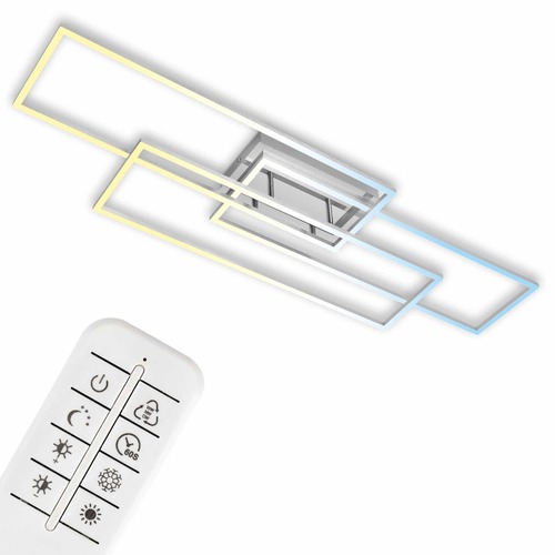 Hranatá - BRILO 3676-019 CCT LED stropní svítidlo, 116,5 cm 18 W, 2200 lm, hliník-chrom - BRILO - foto 1