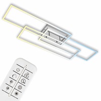 Hranatá - BRILO 3676-019 CCT LED stropní svítidlo, 116,5 cm 18 W, 2200 lm, hliník-chrom - BRILO