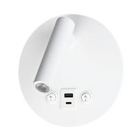 LED nástěnné svítidla - LED nástěnné svítidlo 8W s přepínačem ON / OFF + USB bílá