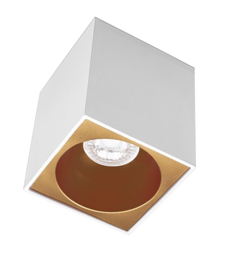 Downlight - CEN ESQBG96-GU10 ESSENZA přisazené svítidlo SQ GU10 bílá/zlatá 96mm - CENTURY - foto 1