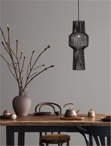 Dekorativní - NV 9586511 Závěsné svítidlo BREDO černý hliník černý kabel E27 1x12W 230V IP20 bez žárovky - NOVA LUCE - foto 1