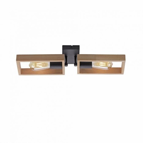 Hranatá - LD 15657-18 FRANKY LED stropní svítidlo, černá, dřevěný rám, kov, 2 ramenné stropní svítidlo - LEUCHTEN DIREKT / JUST LIGHT - foto 1