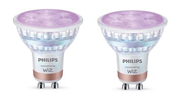 GU10/GZ10 - PH 8720169296763 WiZ Smart LED 50W bodové světlo PAR16, 2× GU10 345lm 2200-6500K RGB - PHILIPS