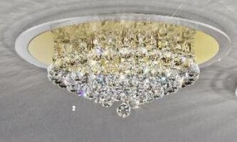 Dekorativní - OR DLU 2378/6/50 ZL Stropní svítidlo 6x40W G9 zlato/křištálové závěsy, pr. 50cm - ORION