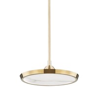 Kruhová - HVLG 3616-AGB-CE Závěsné svítidlo DRAPER mosaz/alabastr staromosaz/bílá LED 35W 2700K stmívatelné - HUDSON VALLEY