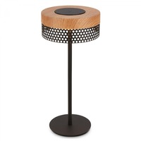 Stolní lampy dekorační - BRILO 7576014 Booha stolní lampa - 2,5W, 300lm, bezdrátová, IP44, LED, stmívatelná, teplá bílá, černá/dřevo - BRILO