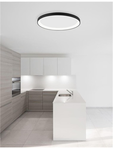 Kruhová - NV 9853672 Stropní svítidlo PERTINO černý hliník a akryl LED 30W 230V 3000K IP20 stmívatelné - NOVA LUCE - foto 1