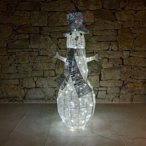 Venkovní dekorace - DLED 3DS1 DecoLED Svítící LED sněhulák 107cm, ledově bílá - foto 1