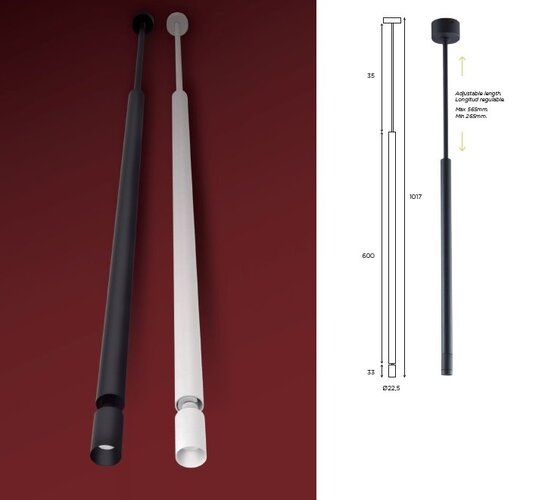 Válec - BPM 20195.06.SR.BK.D40.3K Závěsné svítidlo TUBULAR TILT LED 3W 3000K 40° černé (BPM 20195.06.SR.BK.D40.3K) - BPM - foto 1