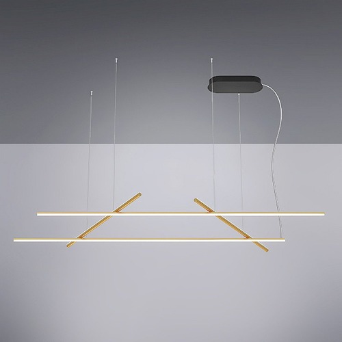 Podélná - TI 1015MDMBVE2B C01BR5 C05CN Závěsné svítidlo Overlap Decò DALI/PUSH bronz / černý kabel UP 40W 3100lm / DOWN 70W 5400lm 3000K - Team Italia - foto 1