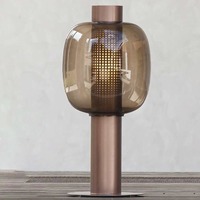 Stojací lampy - BRO PC01165_002 Stojací lampa BONBORI LARGE 798mm hnědá kouřová / měď / kabel černý - BROKIS A