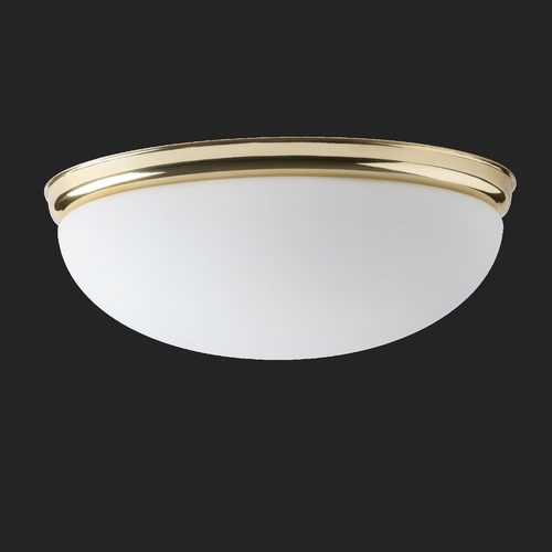 Plafoniéry - OS ALM46177 ALMA D2 stropní/nástěnné skleněné svítidlo mosaz leštěná / bílá IP41 60W E27 HF (původní kód OS 46177) - OSMONT - foto 1