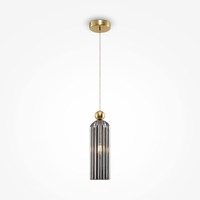 Dekorativní - M MOD302PL-01GR Závěsné svítidlo Antic E14 40W šedé sklo kov bronz - MAYTONI