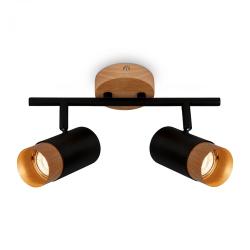 Bodová - BRI 2144025 BRILONER Plek nástěnné svítidlo, nastavitelné, dřevo, 2-ramenné, černé 2144025 - foto 1